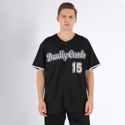 Custom Black White-Gray Baseball Jersey - Sky-Custom