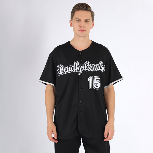 Custom Black White-Gray Baseball Jersey - Sky-Custom