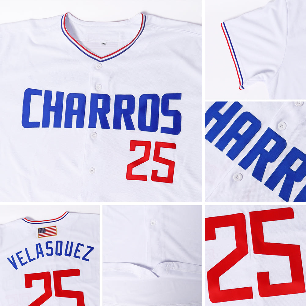 Custom White Red-Royal Authentic American Flag Fashion Baseball Jersey - Sky-Custom