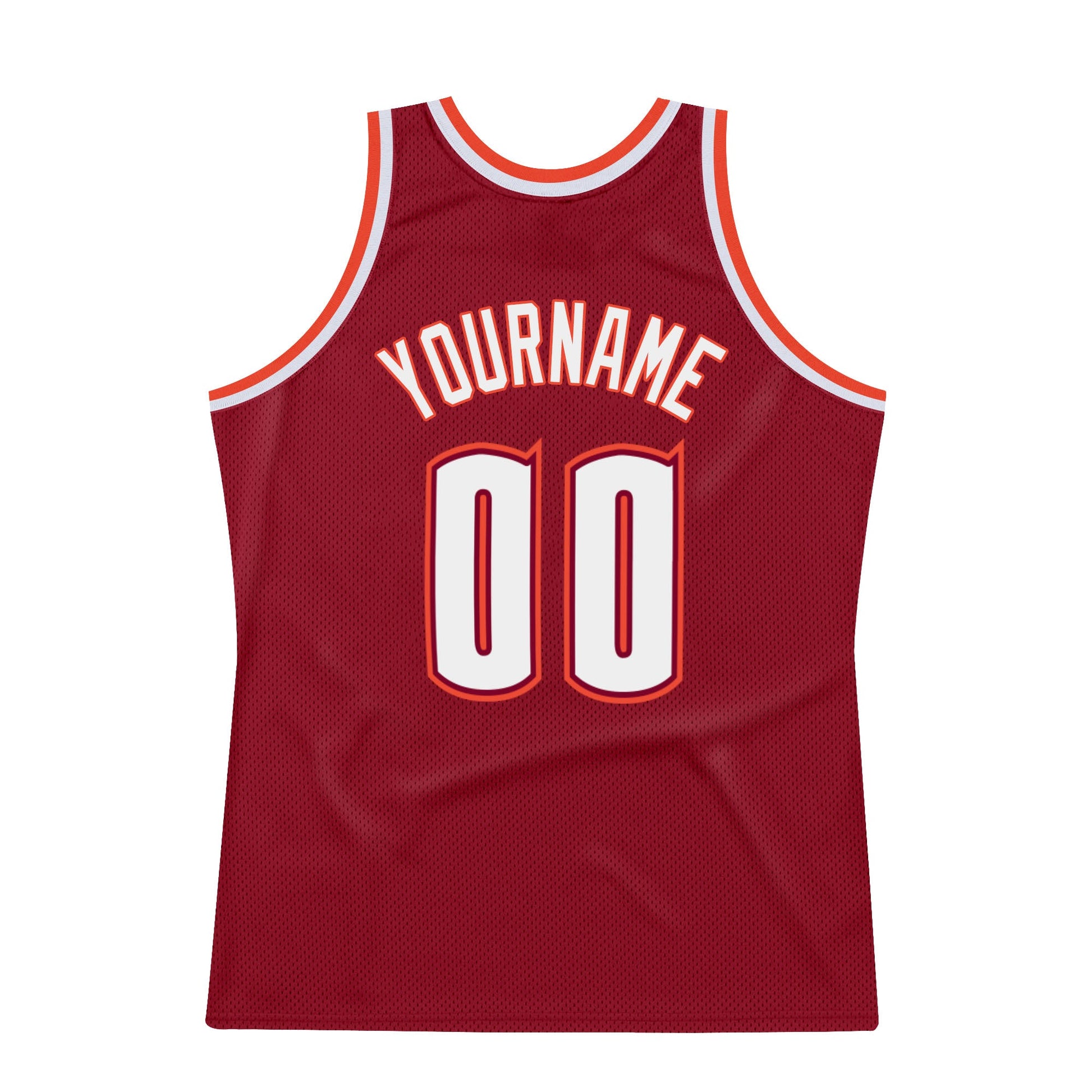 Custom Maroon White-Orange Authentic Throwback Basketball Jersey - Sky-Custom