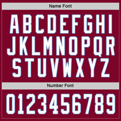 Custom Maroon White-Light Blue Hockey Jersey - Sky-Custom