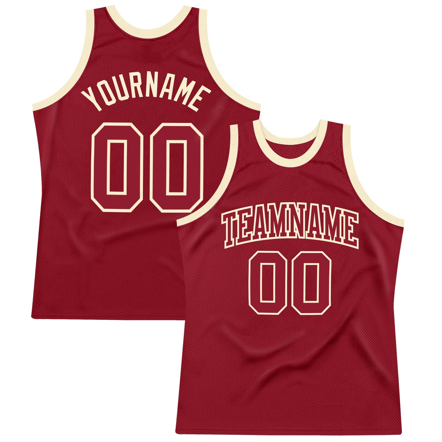 Custom Maroon Maroon-Cream Authentic Throwback Basketball Jersey - Sky-Custom