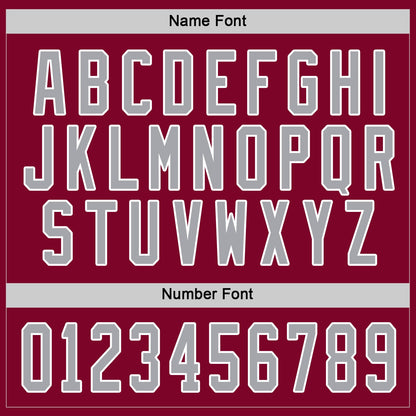 Custom Maroon Gray-White Hockey Jersey - Sky-Custom