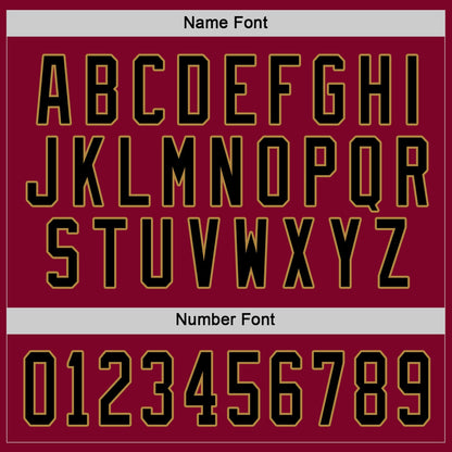 Custom Maroon Black-Old Gold Hockey Jersey - Sky-Custom