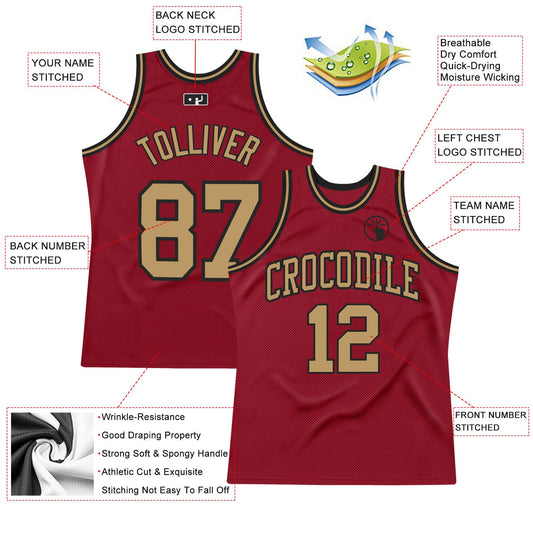Custom Maroon Old Gold-Black Authentic Throwback Basketball Jersey - Sky-Custom
