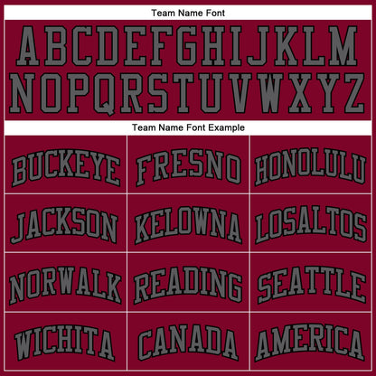 Custom Maroon Steel Gray-Black Authentic Throwback Basketball Jersey - Sky-Custom