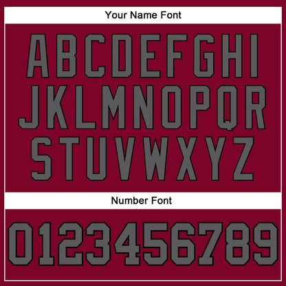 Custom Maroon Steel Gray-Black Authentic Throwback Basketball Jersey - Sky-Custom