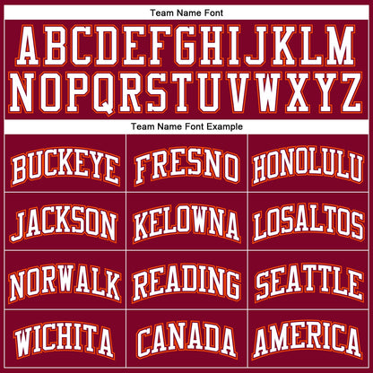 Custom Maroon White-Orange Authentic Throwback Basketball Jersey - Sky-Custom