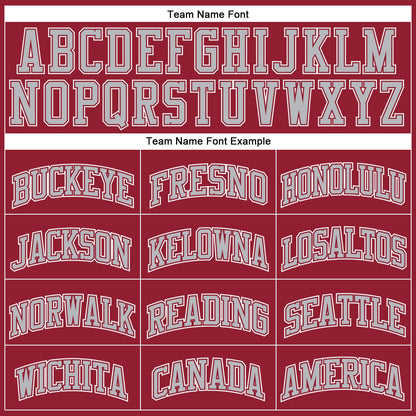 Custom Maroon White Pinstripe Gray Authentic Basketball Jersey - Sky-Custom