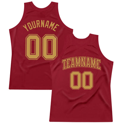 Custom Maroon Old Gold Authentic Throwback Basketball Jersey - Sky-Custom