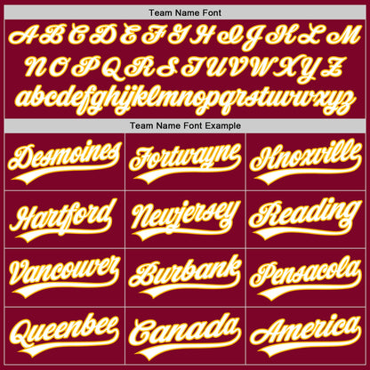 Custom Maroon White-Gold Authentic Throwback Baseball Jersey - Sky-Custom
