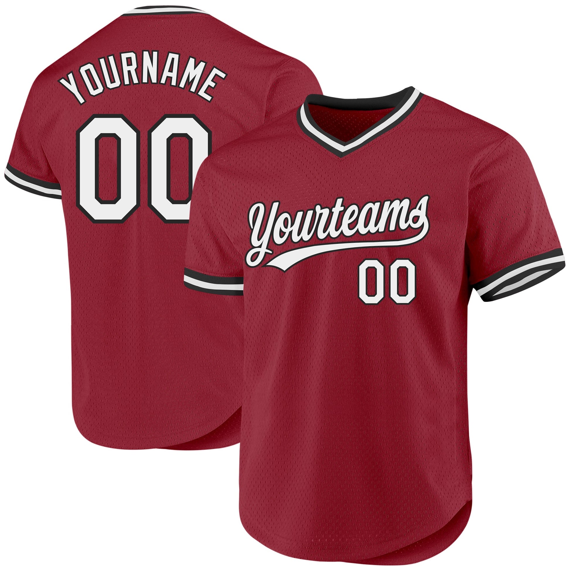 Custom Maroon White-Black Authentic Throwback Baseball Jersey - Sky-Custom