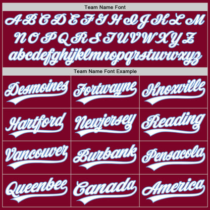 Custom Maroon White-Light Blue Authentic Throwback Baseball Jersey - Sky-Custom