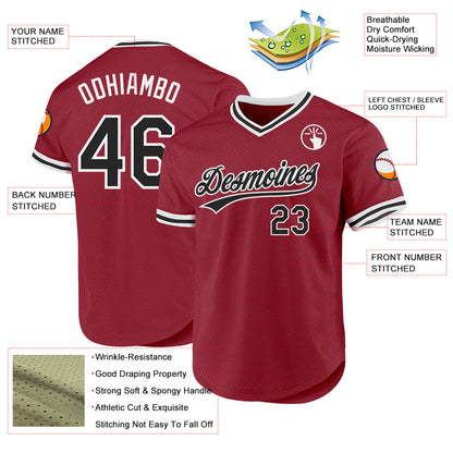 Custom Maroon Black-White Authentic Throwback Baseball Jersey - Sky-Custom