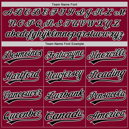 Custom Maroon Black-White Authentic Throwback Baseball Jersey - Sky-Custom