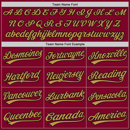 Custom Maroon Black-Old Gold Authentic Throwback Baseball Jersey - Sky-Custom