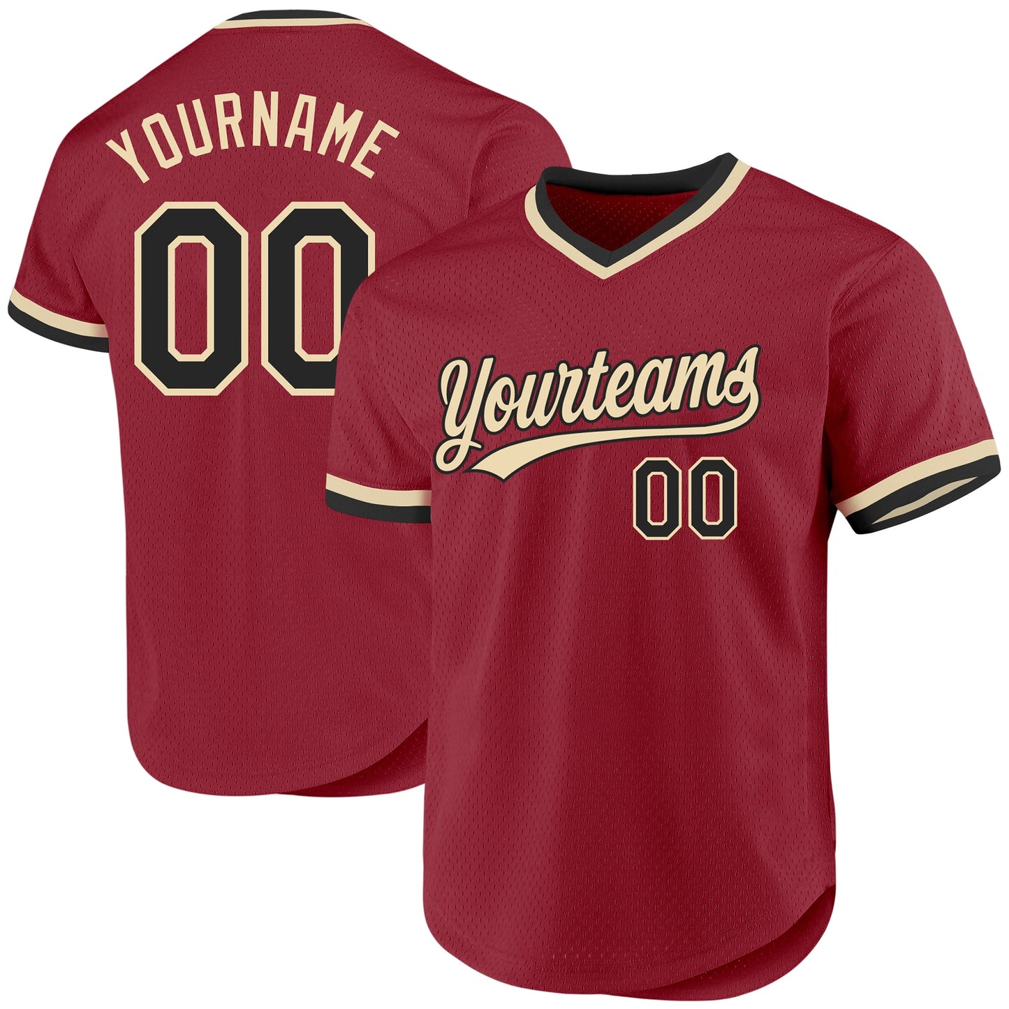 Custom Maroon Black-Cream Authentic Throwback Baseball Jersey - Sky-Custom