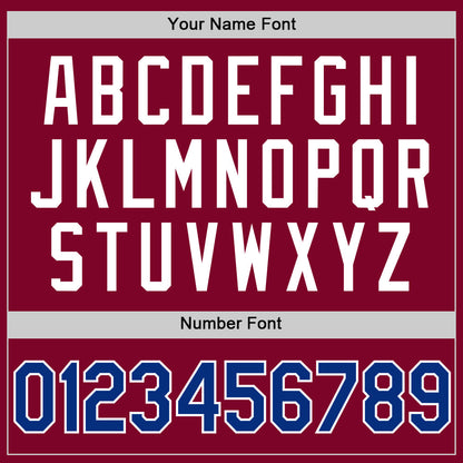 Custom Maroon Royal-White Authentic Throwback Baseball Jersey - Sky-Custom