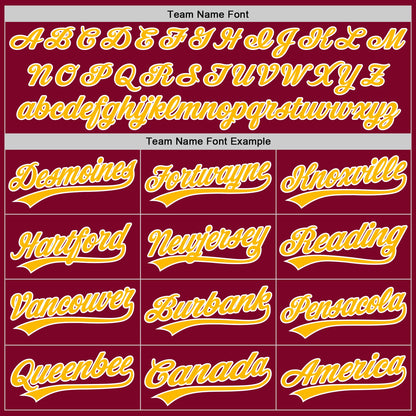 Custom Maroon Gold-White Authentic Throwback Baseball Jersey - Sky-Custom