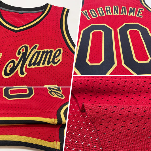 Custom Maroon Navy-Gold Authentic Throwback Basketball Jersey - Sky-Custom