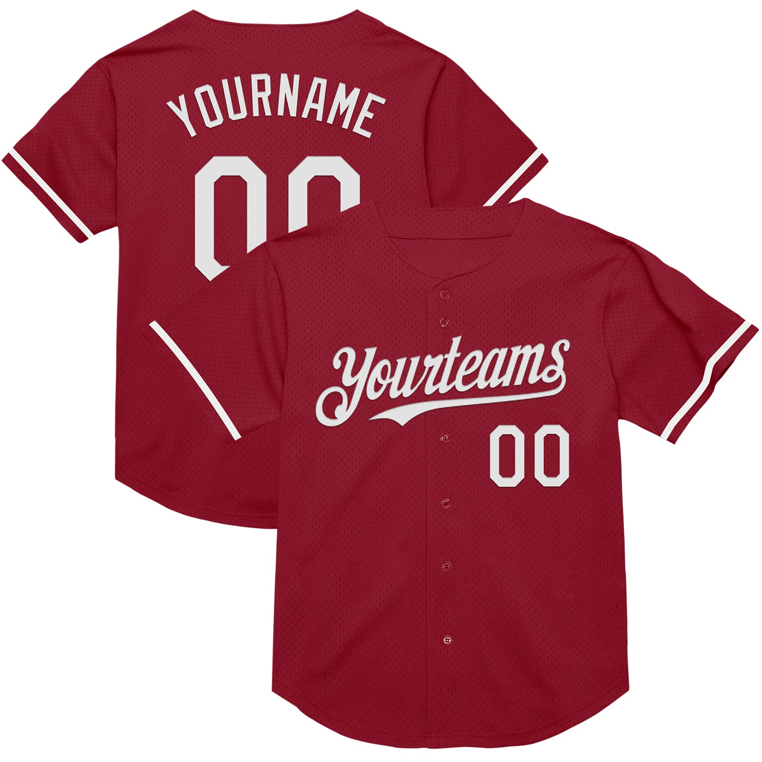 Custom Maroon White Mesh Authentic Throwback Baseball Jersey - Sky-Custom