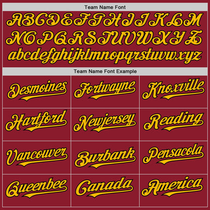 Custom Maroon Black-Gold Mesh Authentic Throwback Baseball Jersey - Sky-Custom