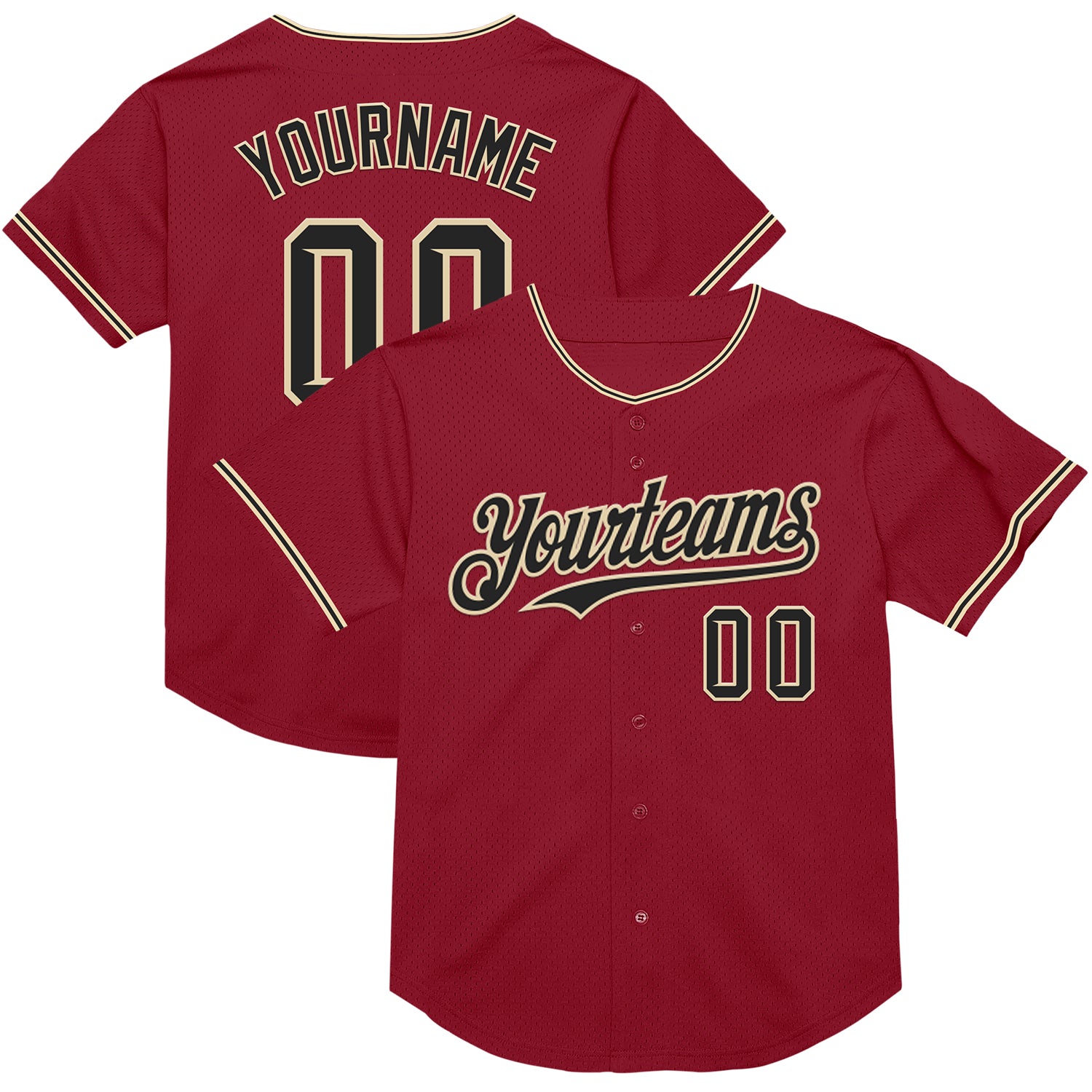 Custom Maroon Black-City Cream Mesh Authentic Throwback Baseball Jersey - Sky-Custom