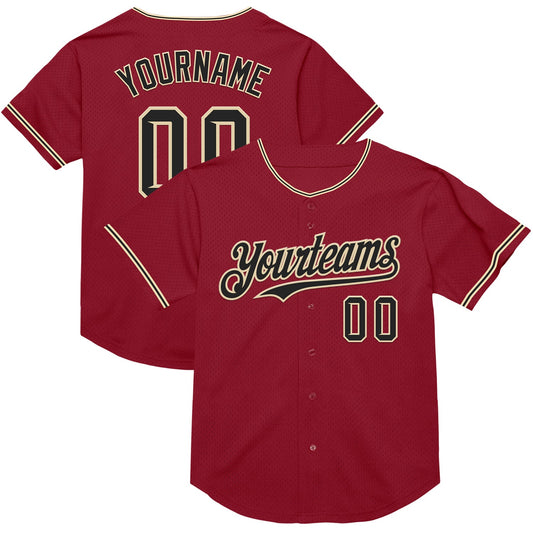 Custom Maroon Black-City Cream Mesh Authentic Throwback Baseball Jersey - Sky-Custom