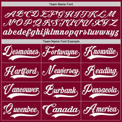 Custom Maroon White Hockey Lace Neck Jersey - Sky-Custom