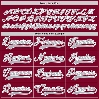 Custom Maroon Gray-White Hockey Lace Neck Jersey - Sky-Custom