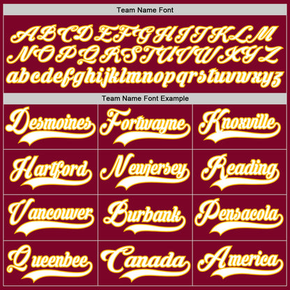 Custom Maroon White-Gold Hockey Lace Neck Jersey - Sky-Custom