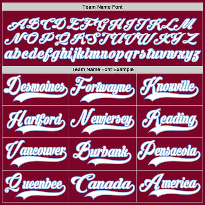 Custom Maroon White-Light Blue Hockey Lace Neck Jersey - Sky-Custom
