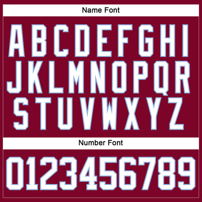 Custom Maroon White-Light Blue Hockey Lace Neck Jersey - Sky-Custom
