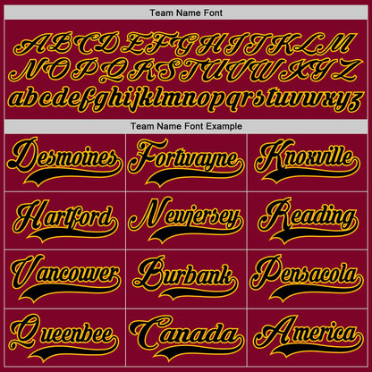 Custom Maroon Black-Gold Hockey Lace Neck Jersey - Sky-Custom