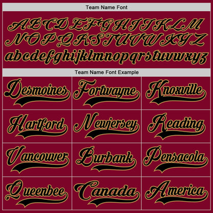 Custom Maroon Black-Old Gold Hockey Lace Neck Jersey - Sky-Custom