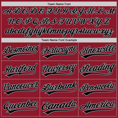 Custom Maroon Black-Gray Authentic Throwback Baseball Jersey - Sky-Custom