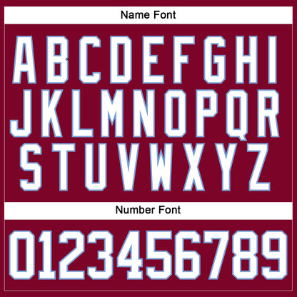 Custom Maroon White-Light Blue Hockey Jersey - Sky-Custom