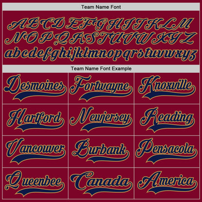Custom Maroon Navy-Old Gold Hockey Jersey - Sky-Custom