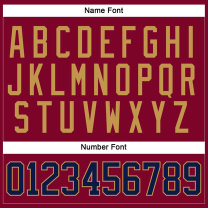 Custom Maroon Navy-Old Gold Hockey Jersey - Sky-Custom