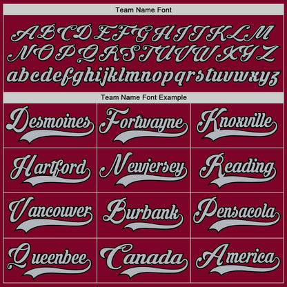 Custom Maroon Gray-Black Hockey Jersey - Sky-Custom
