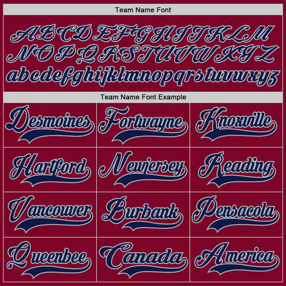 Custom Maroon Navy-Gray Hockey Jersey - Sky-Custom