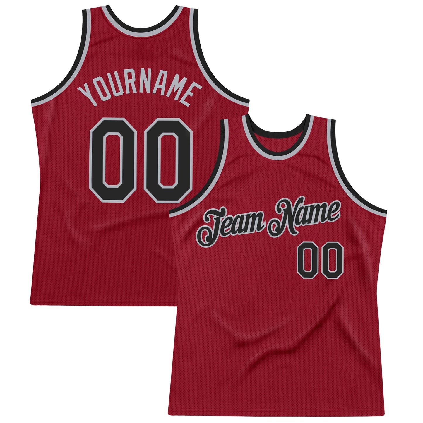 Custom Maroon Black-Gray Authentic Throwback Basketball Jersey - Sky-Custom