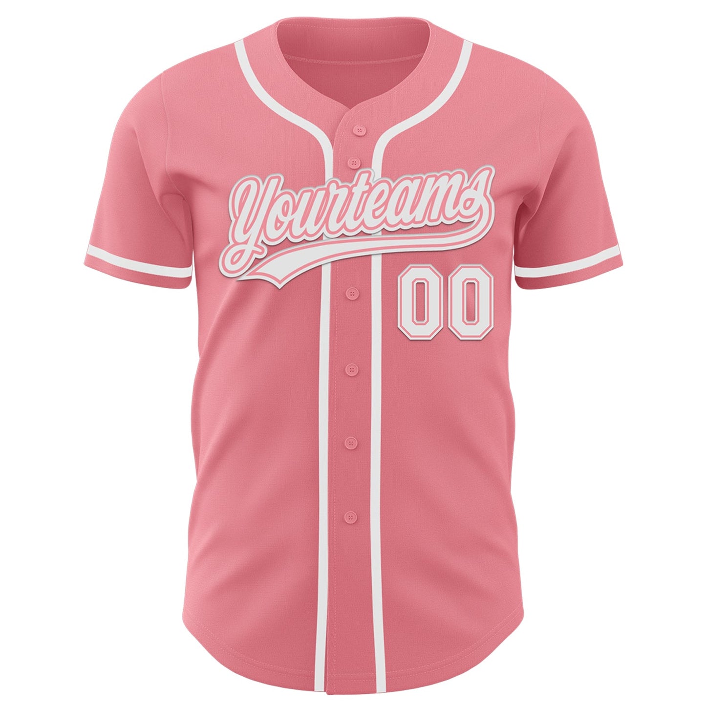 Custom Medium Pink White Authentic Baseball Jersey - Sky-Custom