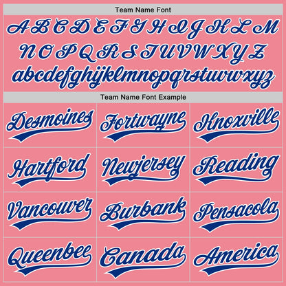 Custom Medium Pink Royal-White Authentic Baseball Jersey - Sky-Custom