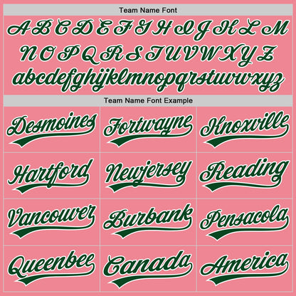 Custom Medium Pink Green-White Authentic Baseball Jersey - Sky-Custom