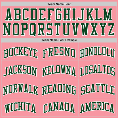 Custom Medium Pink Green-White Authentic Basketball Jersey - Sky-Custom
