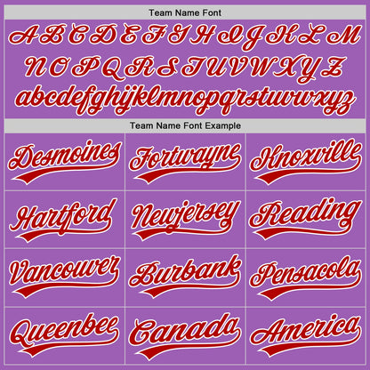 Custom Medium Purple Red-White Authentic Baseball Jersey - Sky-Custom