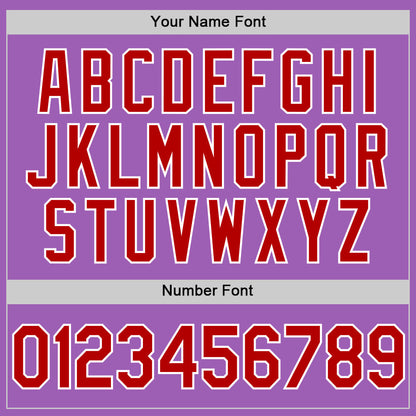 Custom Medium Purple Red-White Authentic Baseball Jersey - Sky-Custom