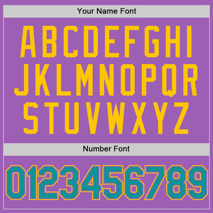 Custom Medium Purple Teal-Yellow Authentic Baseball Jersey - Sky-Custom