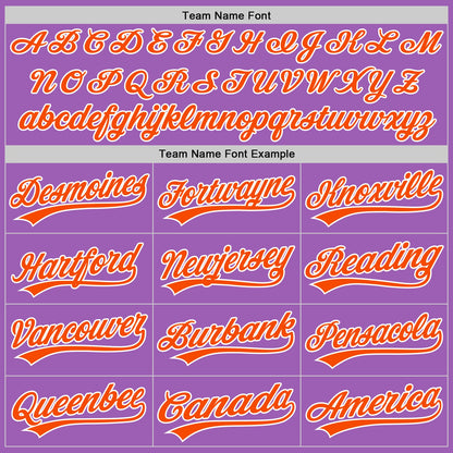Custom Medium Purple Orange-White Authentic Baseball Jersey - Sky-Custom